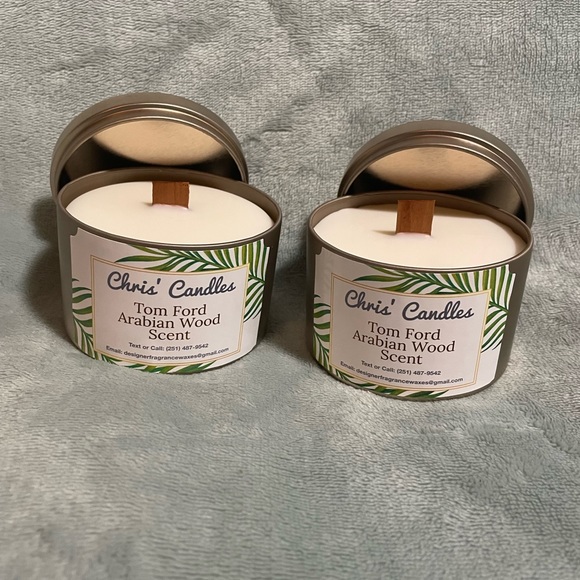 Two 8oz Tom Ford Arabian Wood Scent Wood Wick Candles - Picture 2 of 7